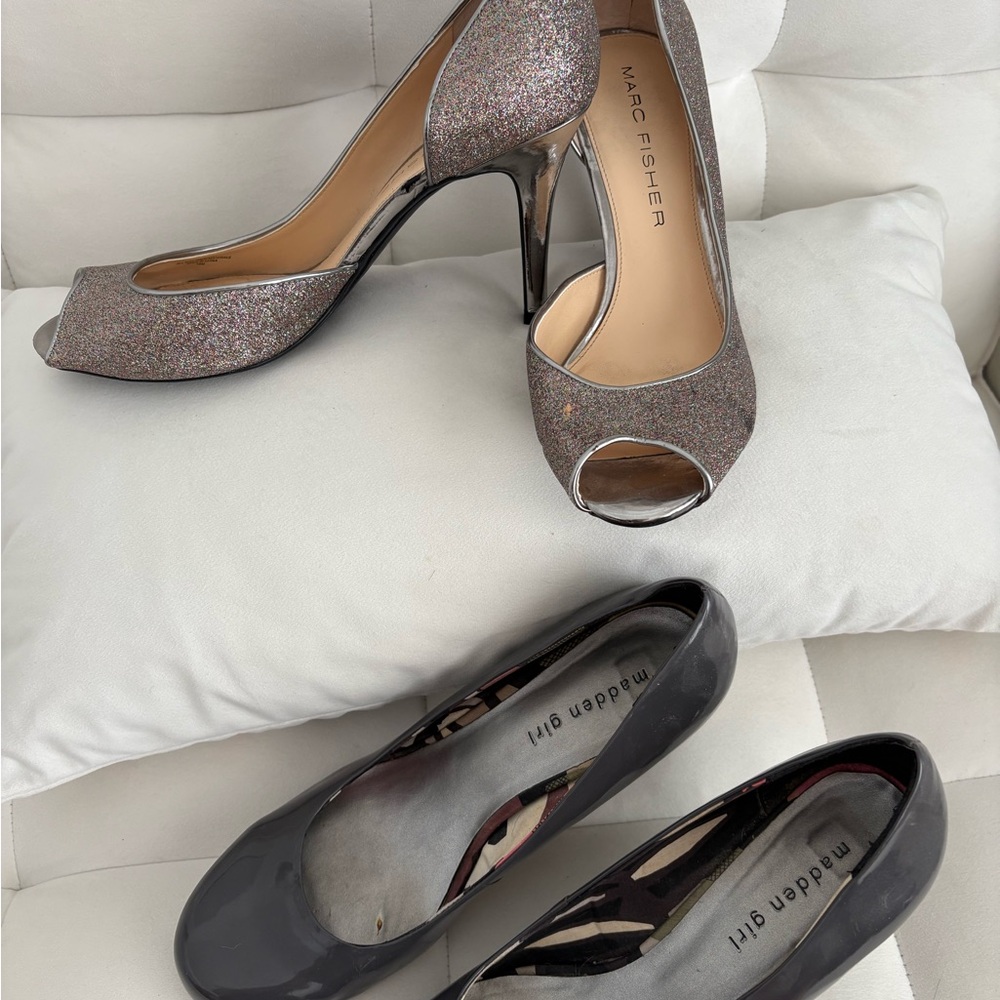 Marc Fisher Glittering Peep Toe Heels
